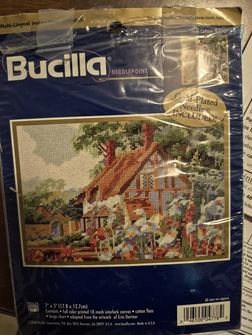 NEEDLEPOINT KIT BY BUCILLA -April Cottage- Vintage 2000